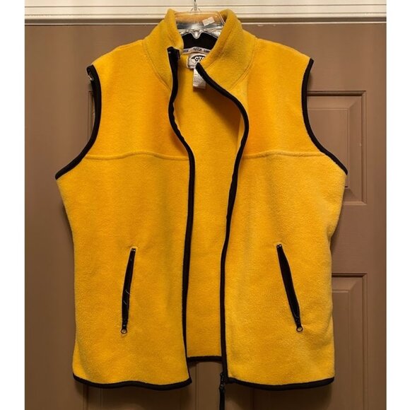 Carolyn Taylor Sport Yellow Fleece Zip Up Vest size Large - Picture 1 of 3
